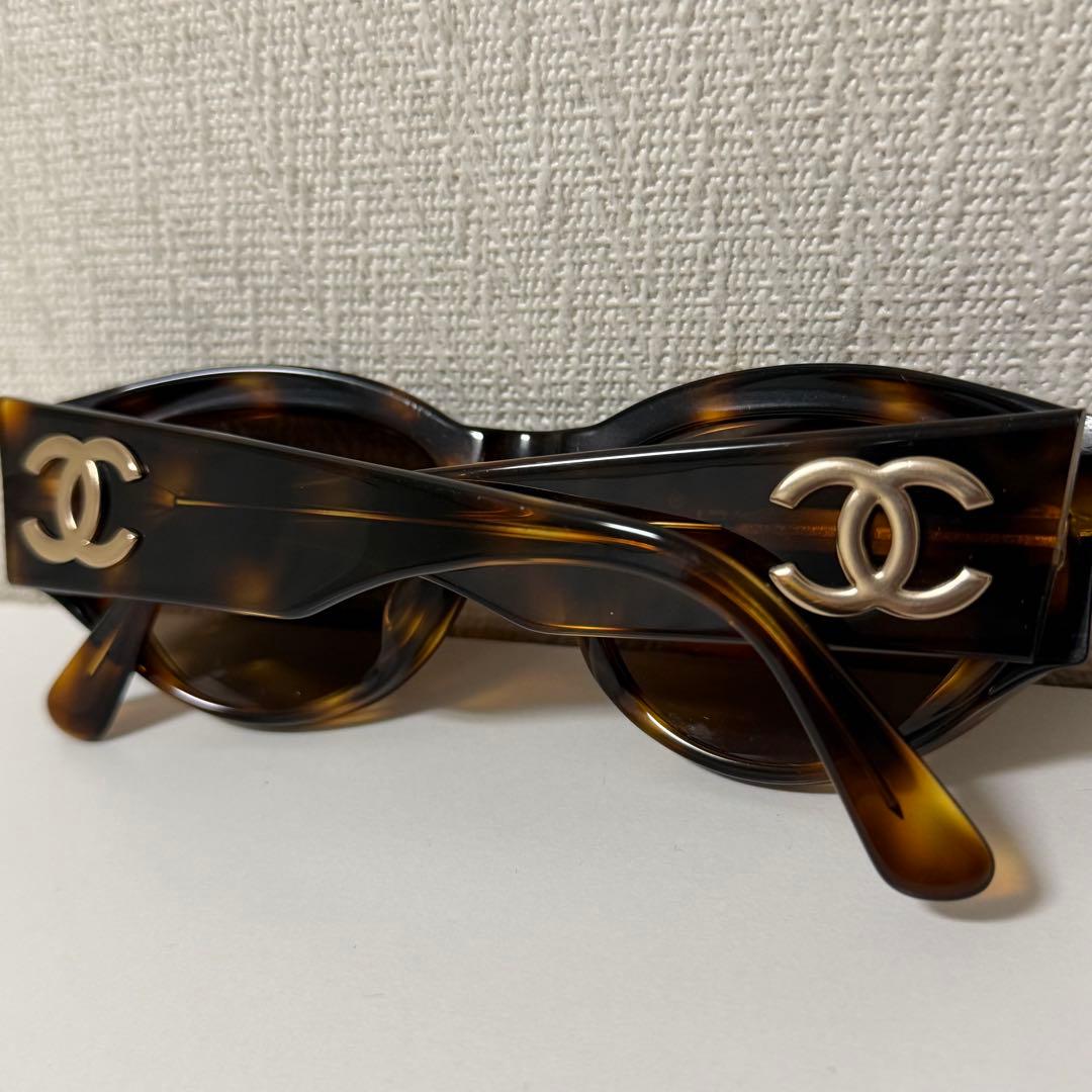 CHANEL 01451 91235 べっ甲調 サングラス メガネ ロゴ入り