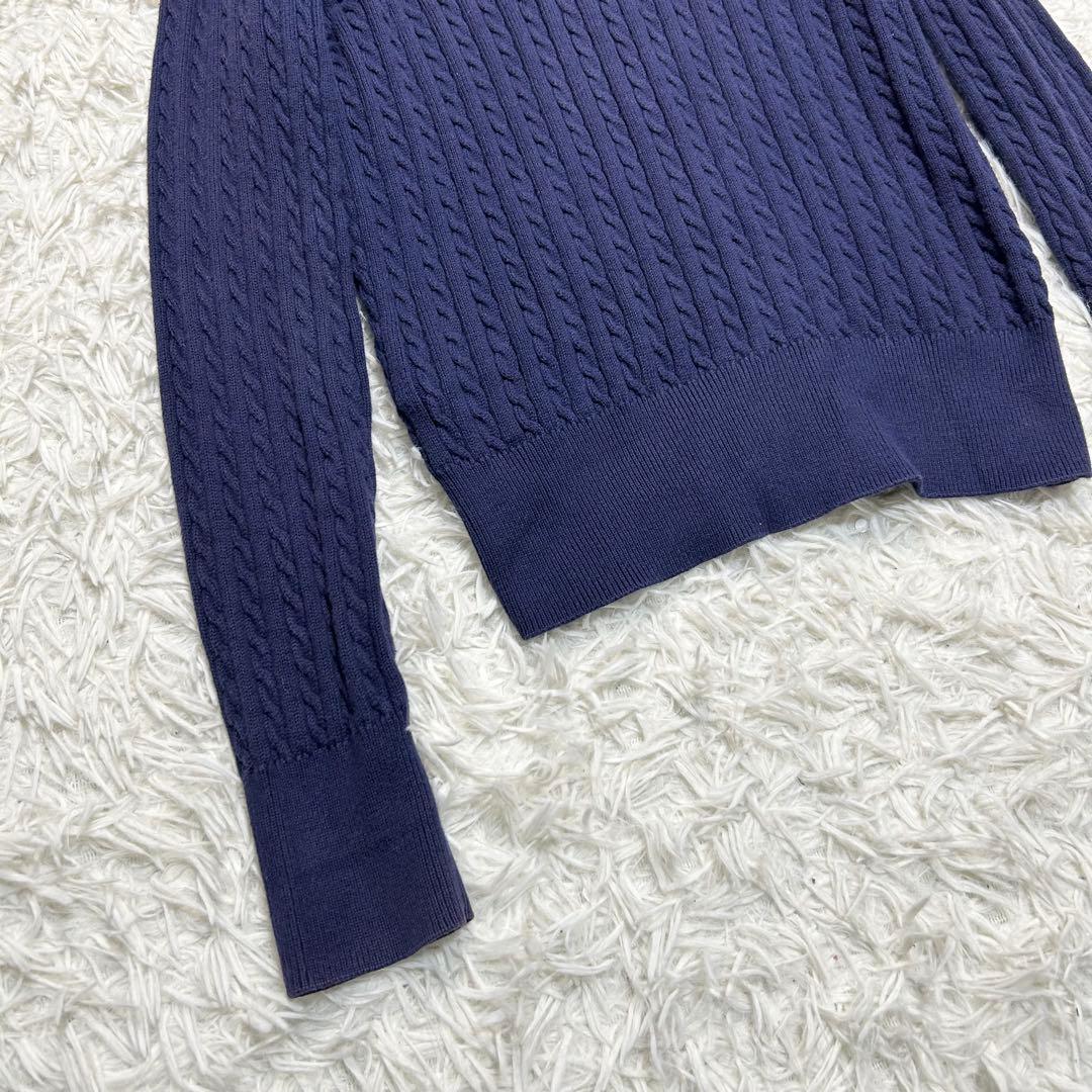 極美品 ラルフローレン ケーブルニット カーディガン ネイビー ピンク ポニー