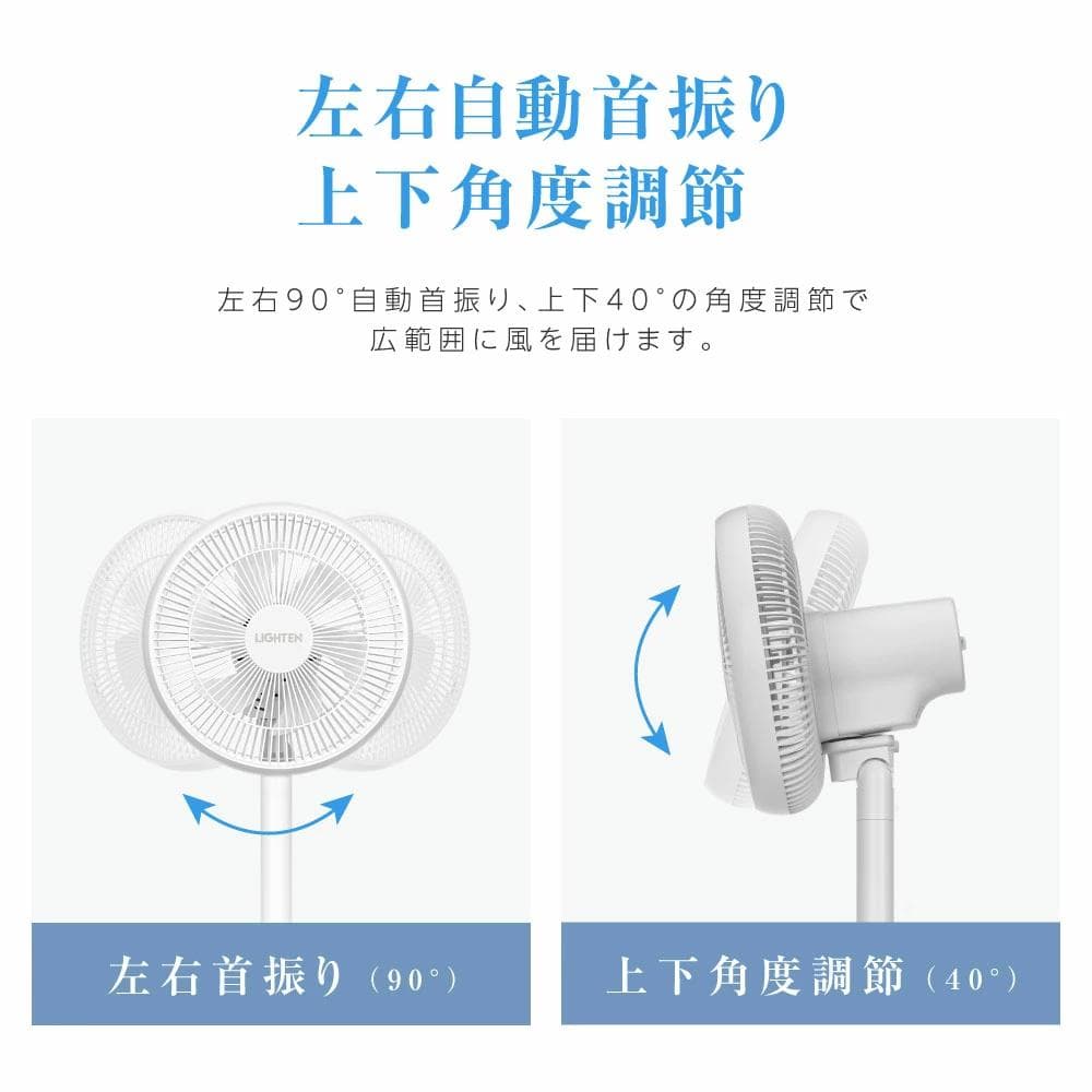 扇風機 サーキュレーター DCモーター 1台3役 省エネ usb式 ホワイト