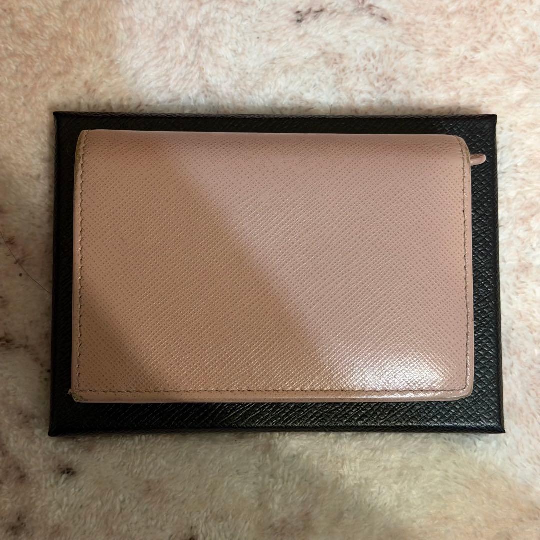 つき　PRADA 二つ折り財布 ピンク