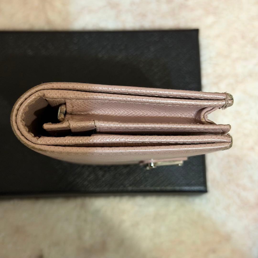 つき　PRADA 二つ折り財布 ピンク