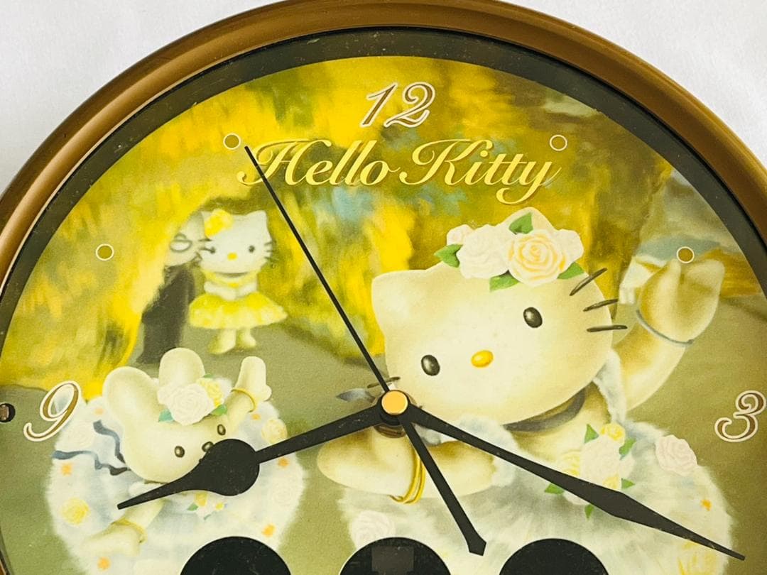 ■ハローキティ からくり時計 バレリーナ 掛け時計 直径26cm
