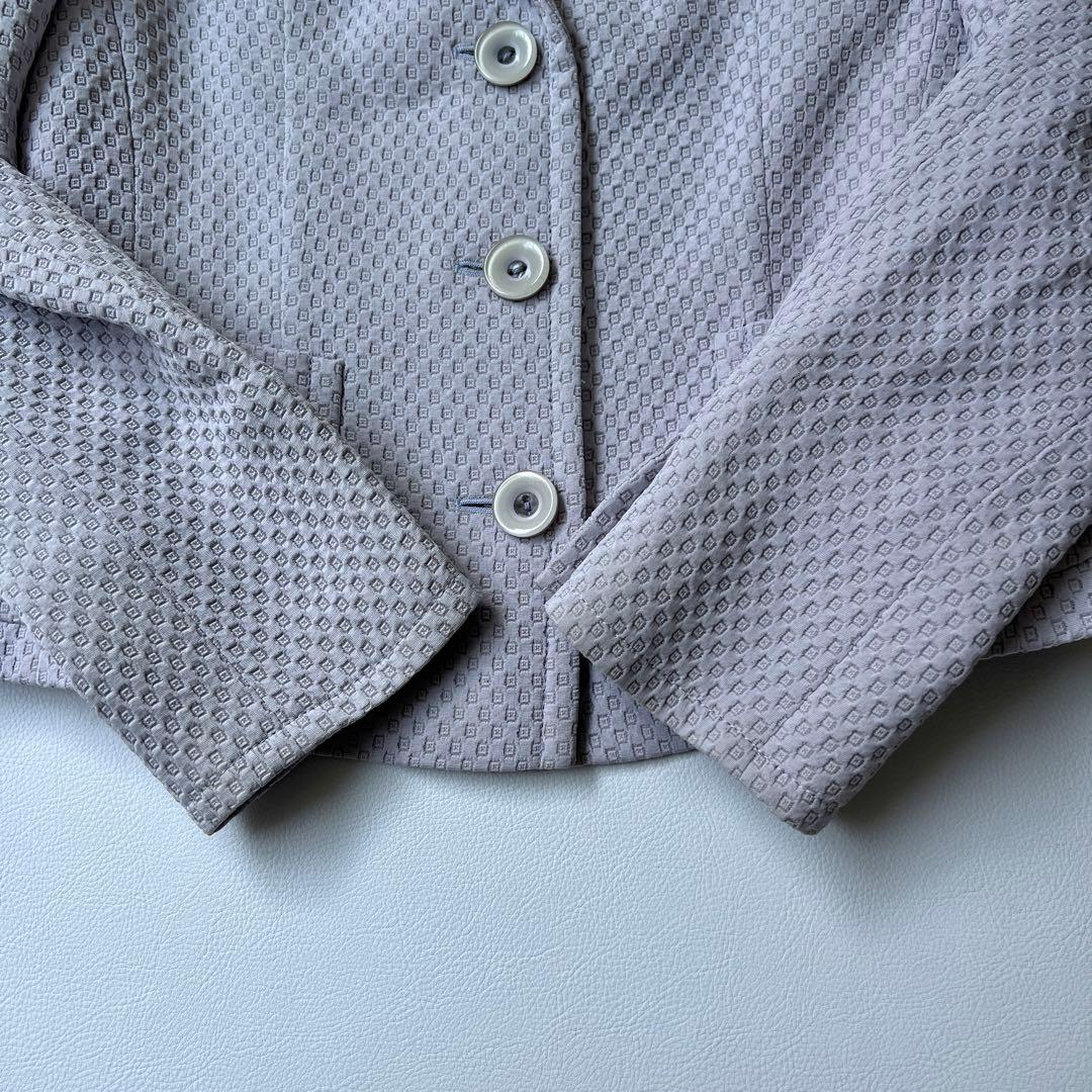 美品　Miss Chloe ミスクロエ　シングルジャケット　総柄　ラベンダー