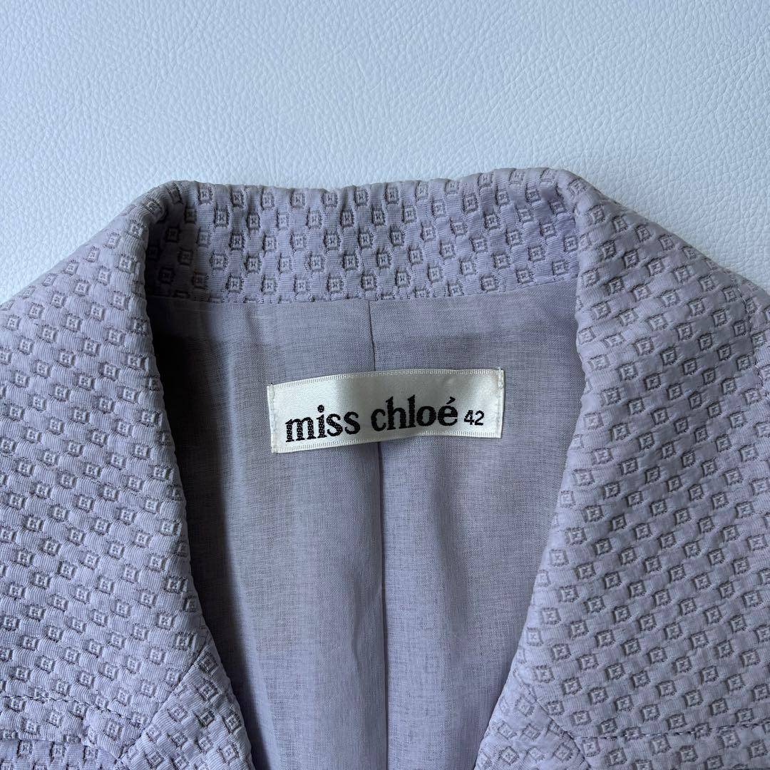 美品　Miss Chloe ミスクロエ　シングルジャケット　総柄　ラベンダー