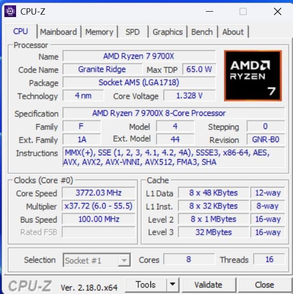 AMD Ryzen 7 9700X MSI X870 Tomahawk セット