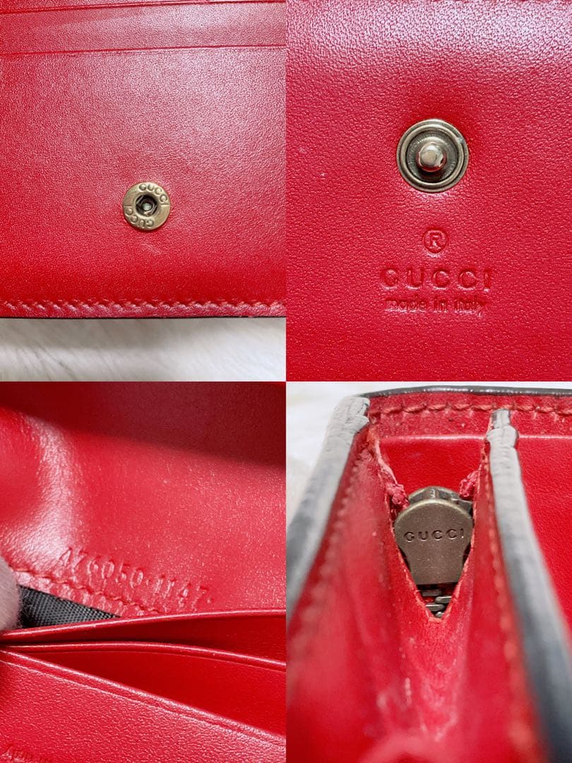 ♡超極美品♡GUCCI グッチ 二つ折り財布 GGシマ チェリー さくらんぼ 赤