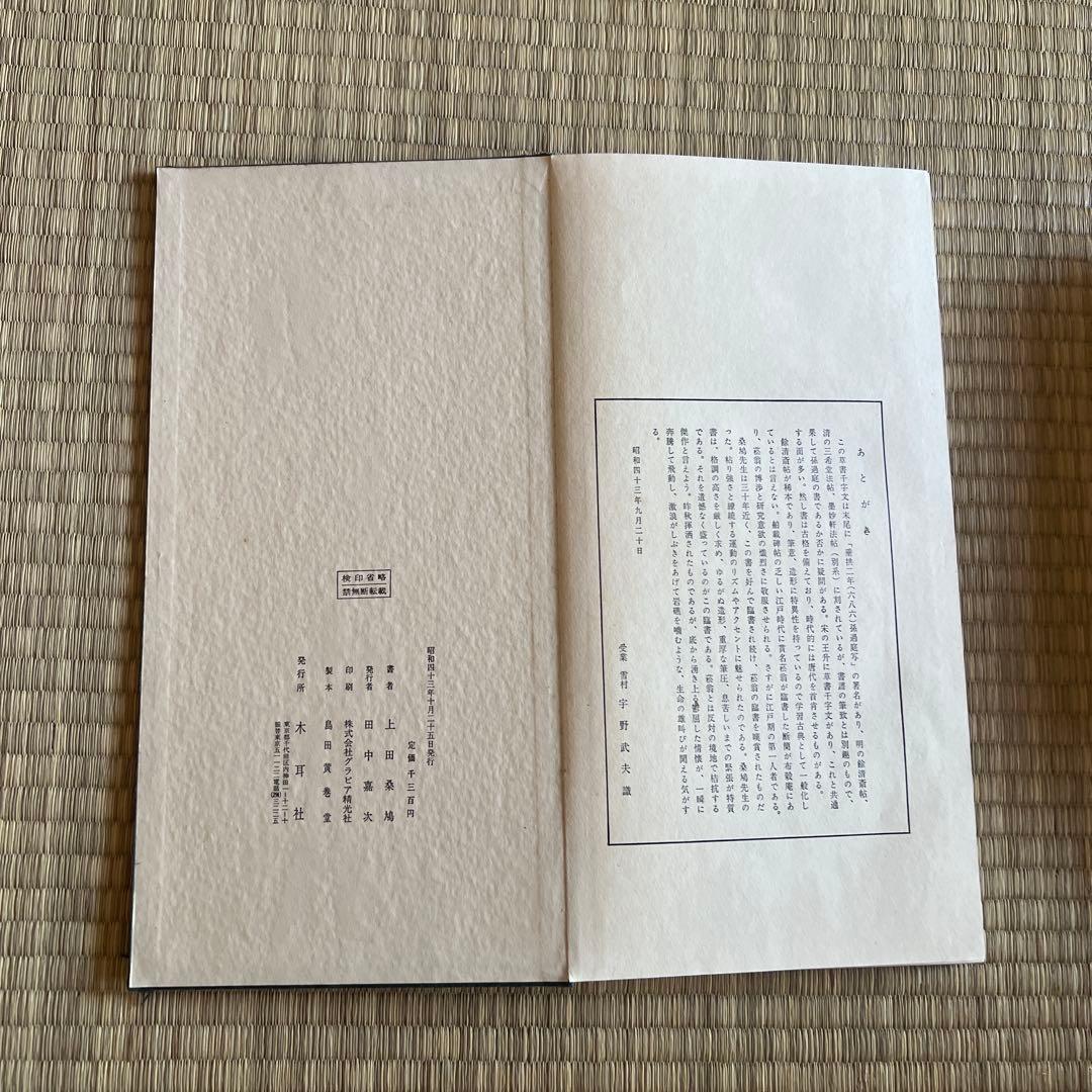 孫過庭草書千字文　上田桑鳩　木耳社