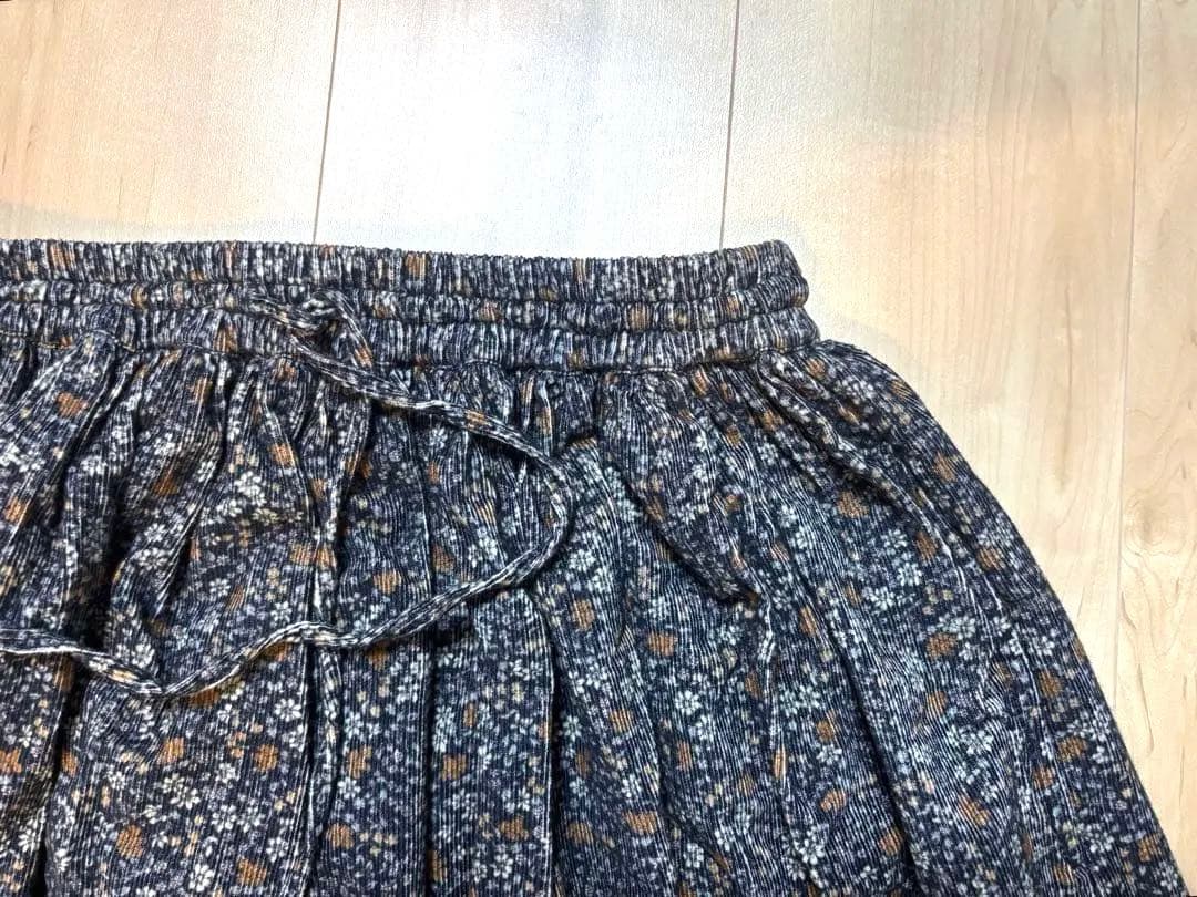 ＊美品＊北欧暮らしの道具展　SOIL 花柄コーデュロイスカート　サイズ2
