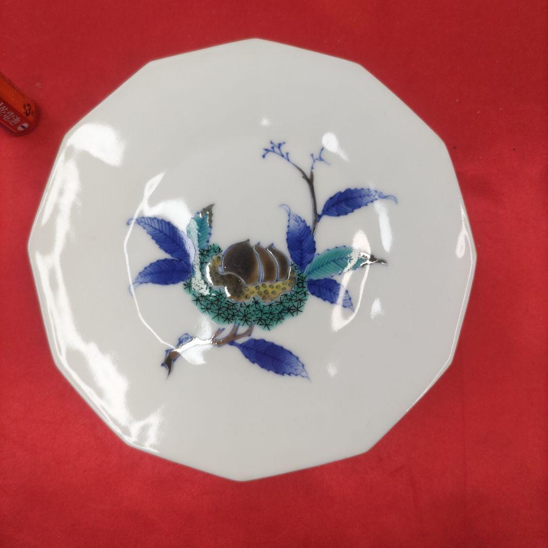 有田焼　伊万里焼　古伊万里　希少　十二四方皿　3点高台　　金彩　色絵　小皿　5客