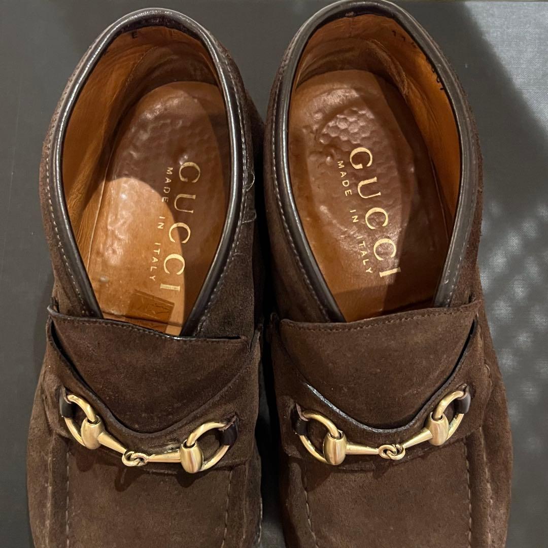GUCCI スエードビットモカシン　42E 26.5〜27cm