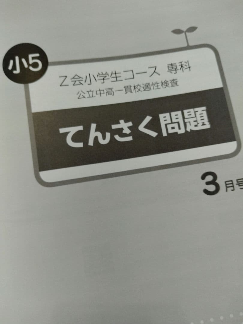 Z会 小5 エブリスタディ 公立中高一貫校適性検査 最新版2026年3月迄1年分