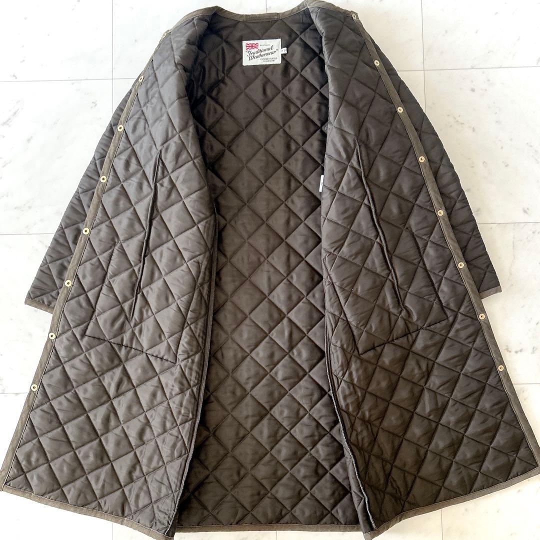 美品 トラディショナルウェザーウェア アークリー ロング丈 34 カーキ系