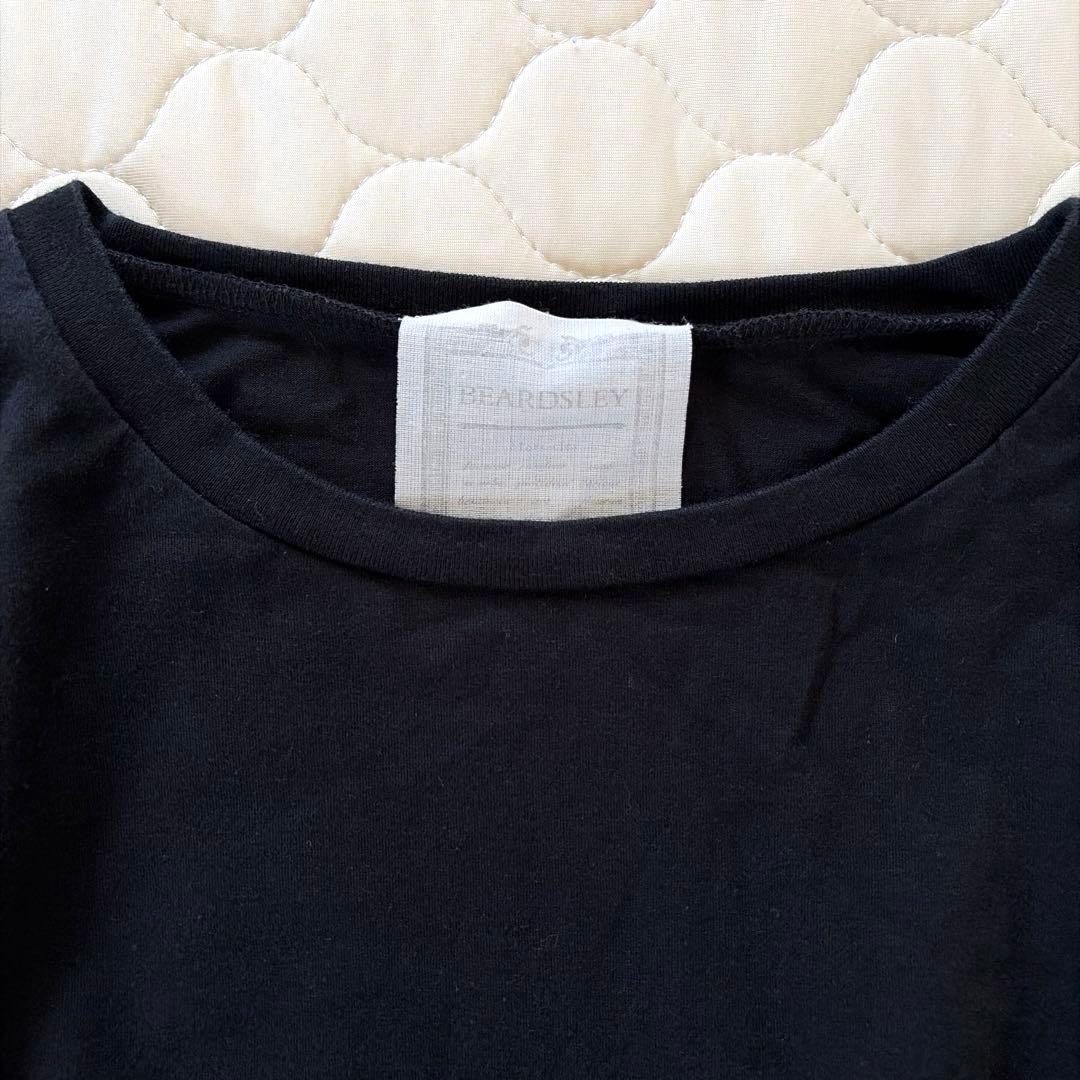 【24SS美品】BEARDSLEY 袖レースカットソー　ブラック