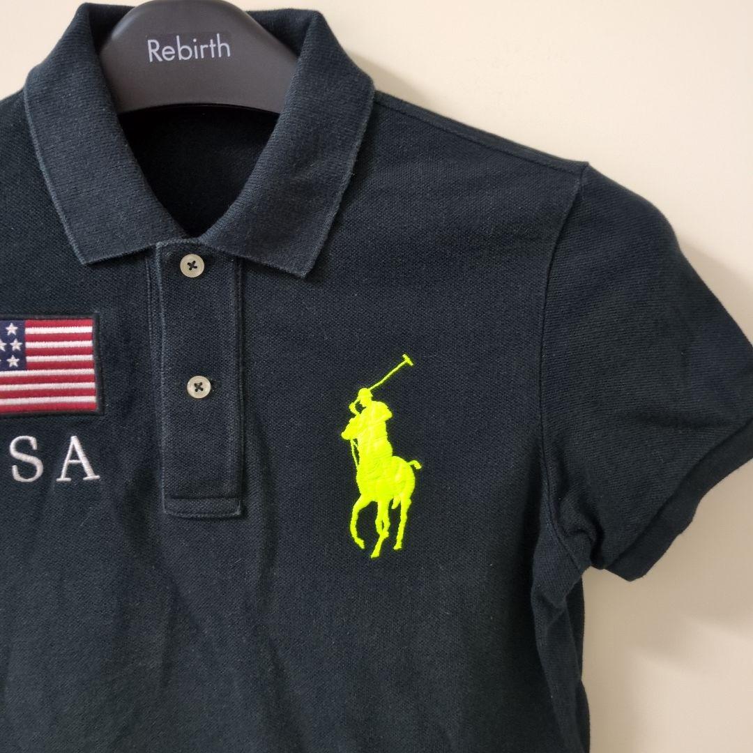 Ralph Lauren S ビッグポニー　黒　USA国旗