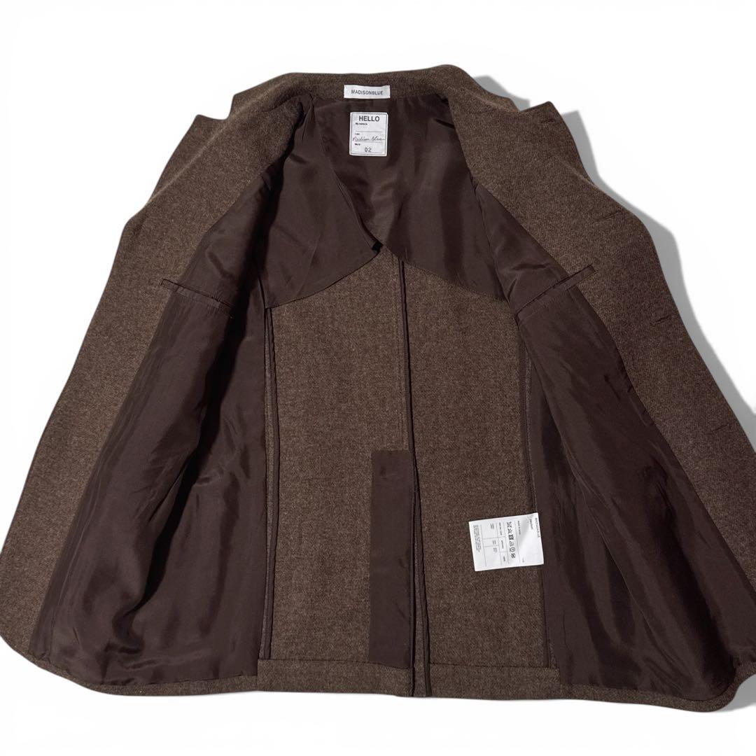 極美品✨️定価11万　マディソンブルー　ウールブレザージャケット　ブラウン　02
