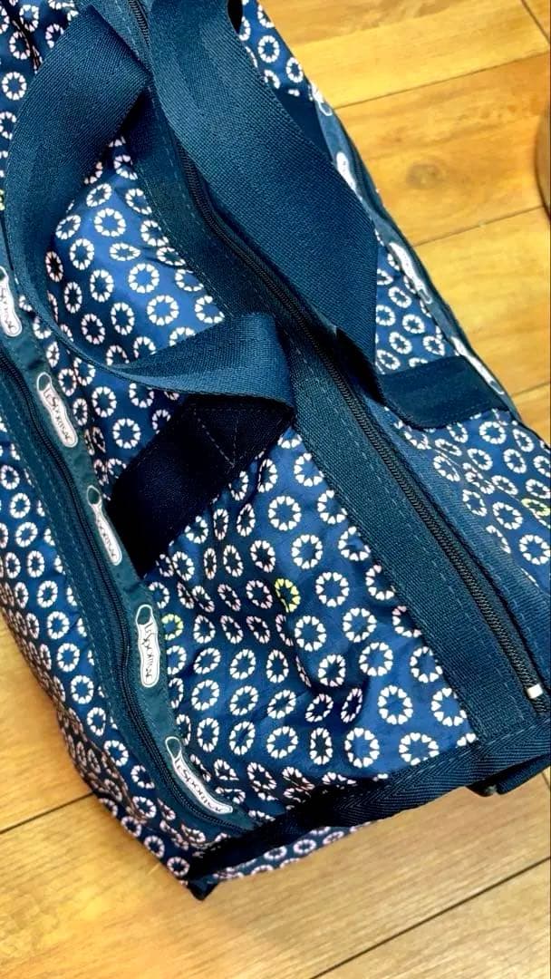 LeSportsac ネイビー 花柄 ボストンバッグ 旅行鞄 レスポートサック