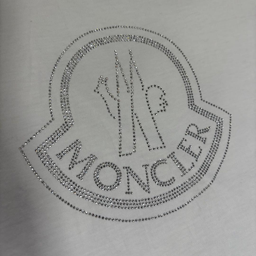 MONCLER ストーン装飾 ホワイト Tシャツ