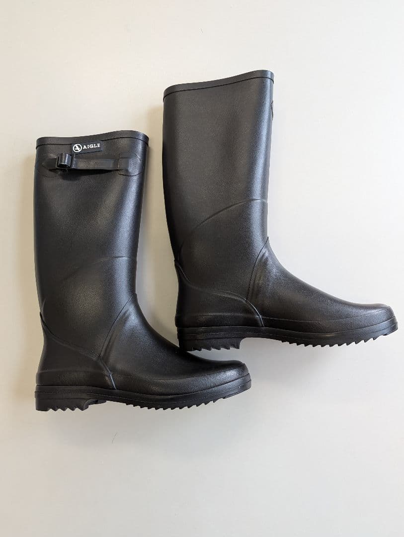 約24.5cm　AIGLE ロングブーツ レインブーツ