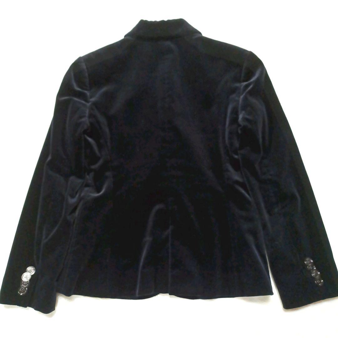 【美品】BURBERRY LONDONノバチェック　ベロア黒テーラードジャケット