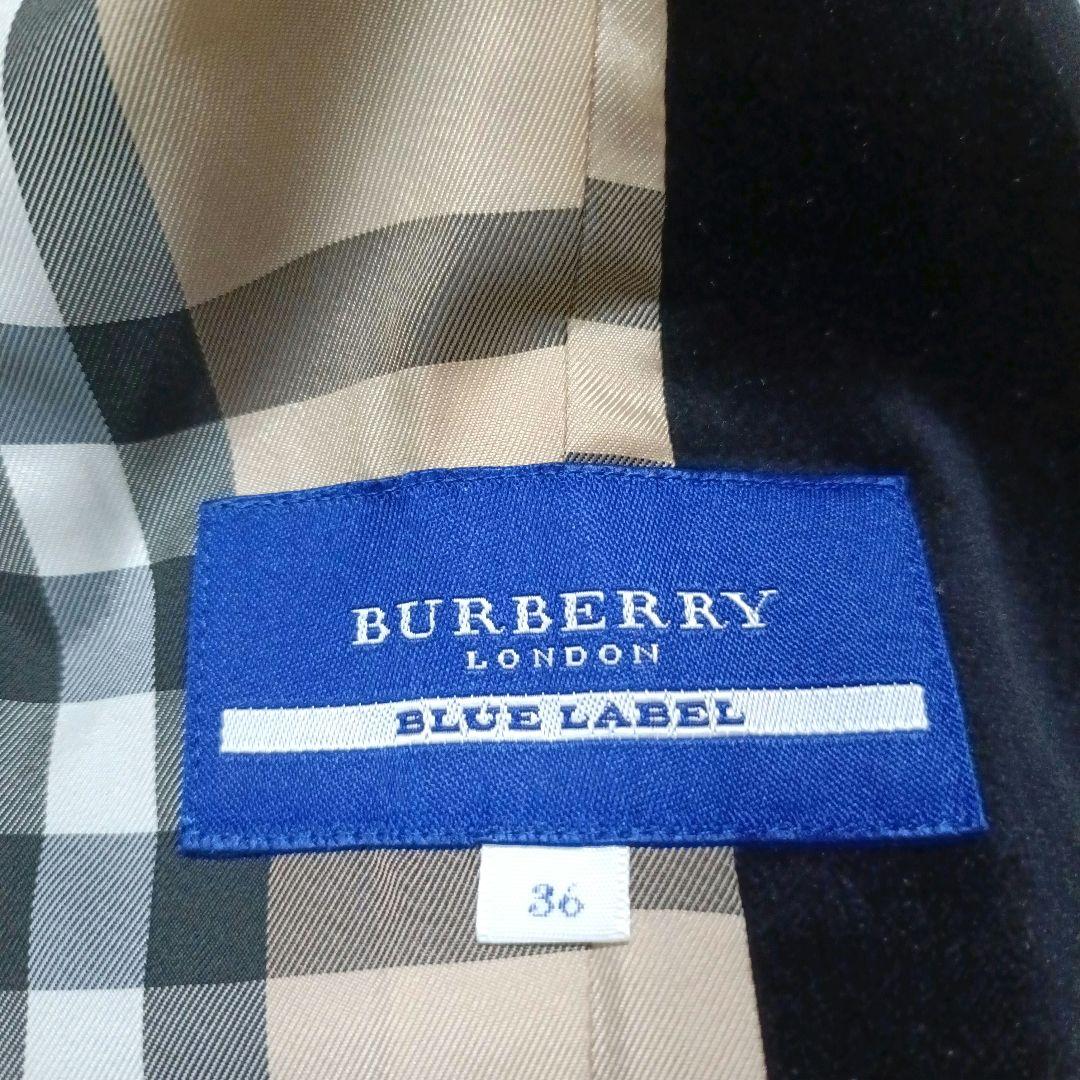 【美品】BURBERRY LONDONノバチェック　ベロア黒テーラードジャケット