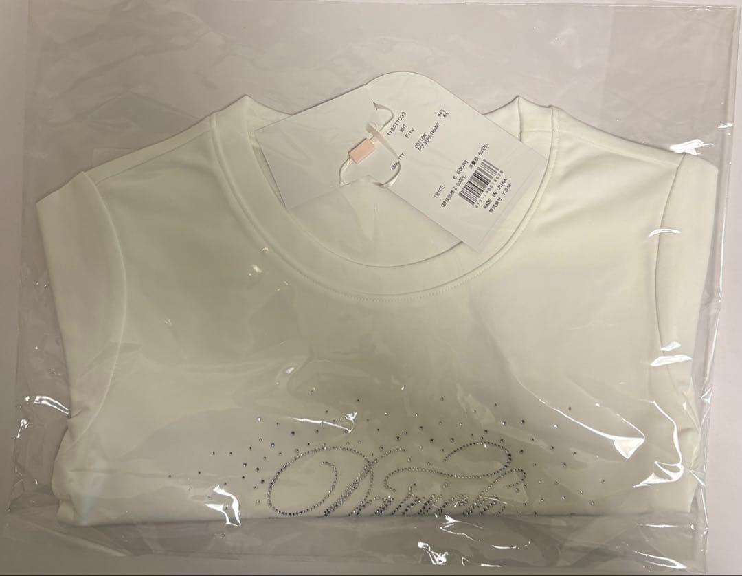 Darich ロゴビジューエンジェルモチーフTシャツ ホワイト