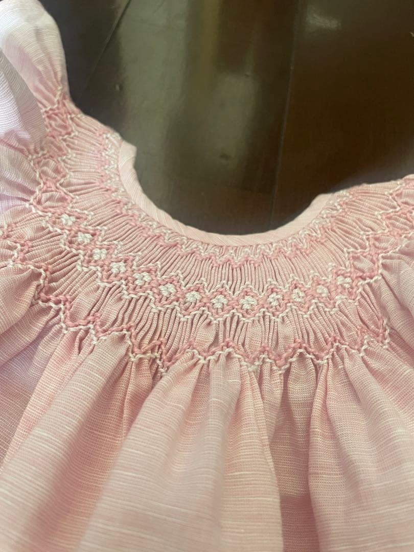 amaia kids ピンク スモッキング刺繍 ワンピース セット2y