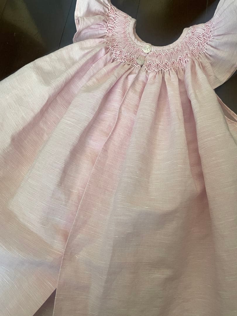 amaia kids ピンク スモッキング刺繍 ワンピース セット2y