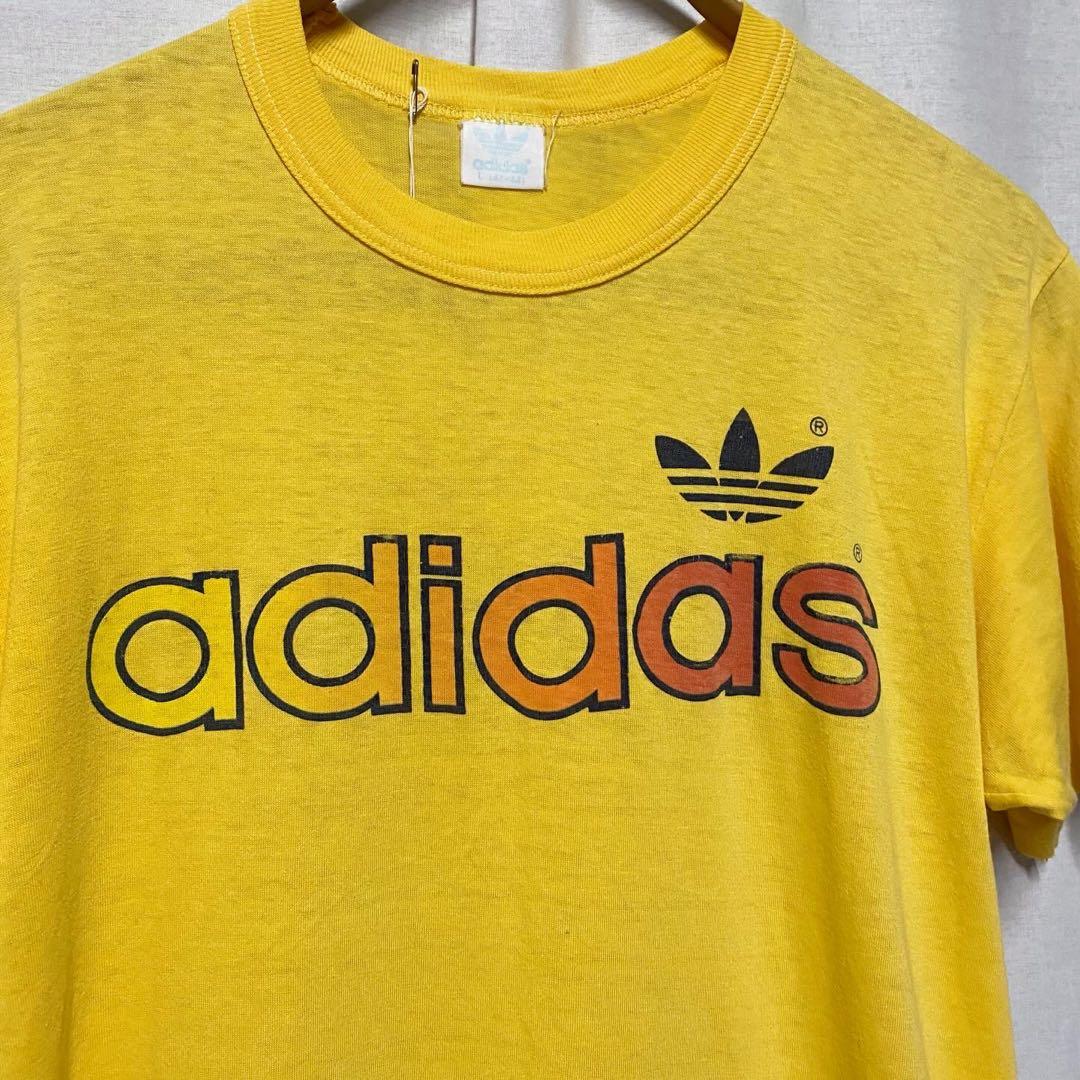 80s adidasレインボーロゴTシャツ