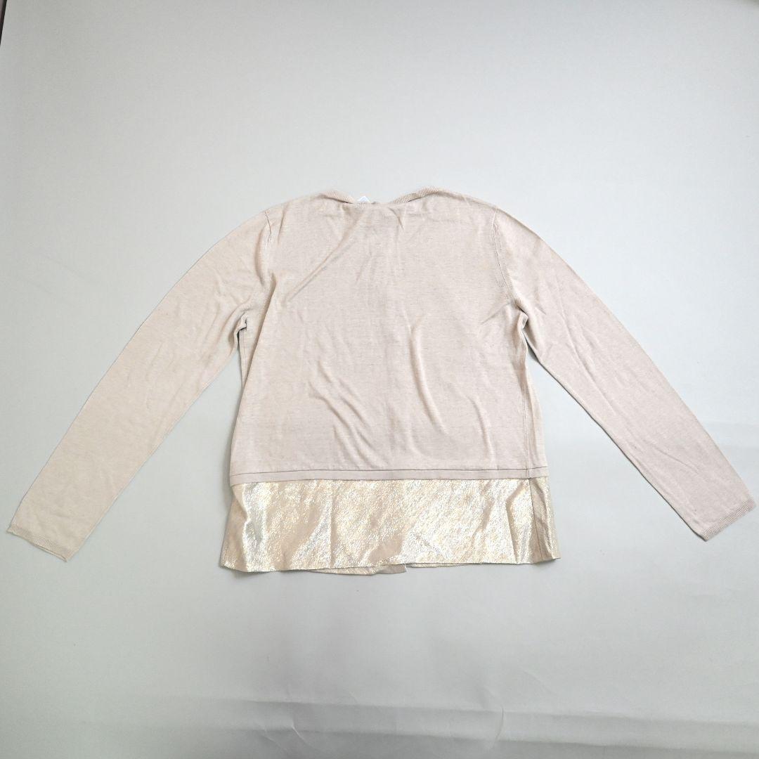 704★ Max Mara 白タグ シルク×リネン 異素材 切替 カーディガン