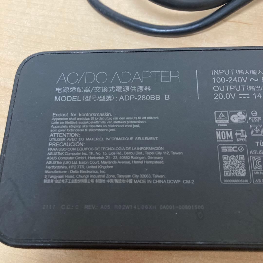 ASUS AC アダプター ADP-280BB B　20V~14A　280W ⑩