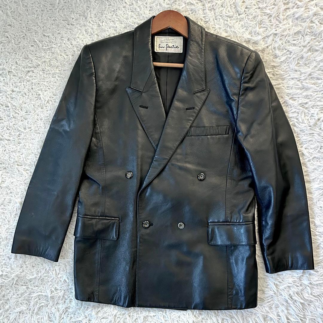 En Partie ラムレザー ダブルブレスト レザージャケット 黒 日本製