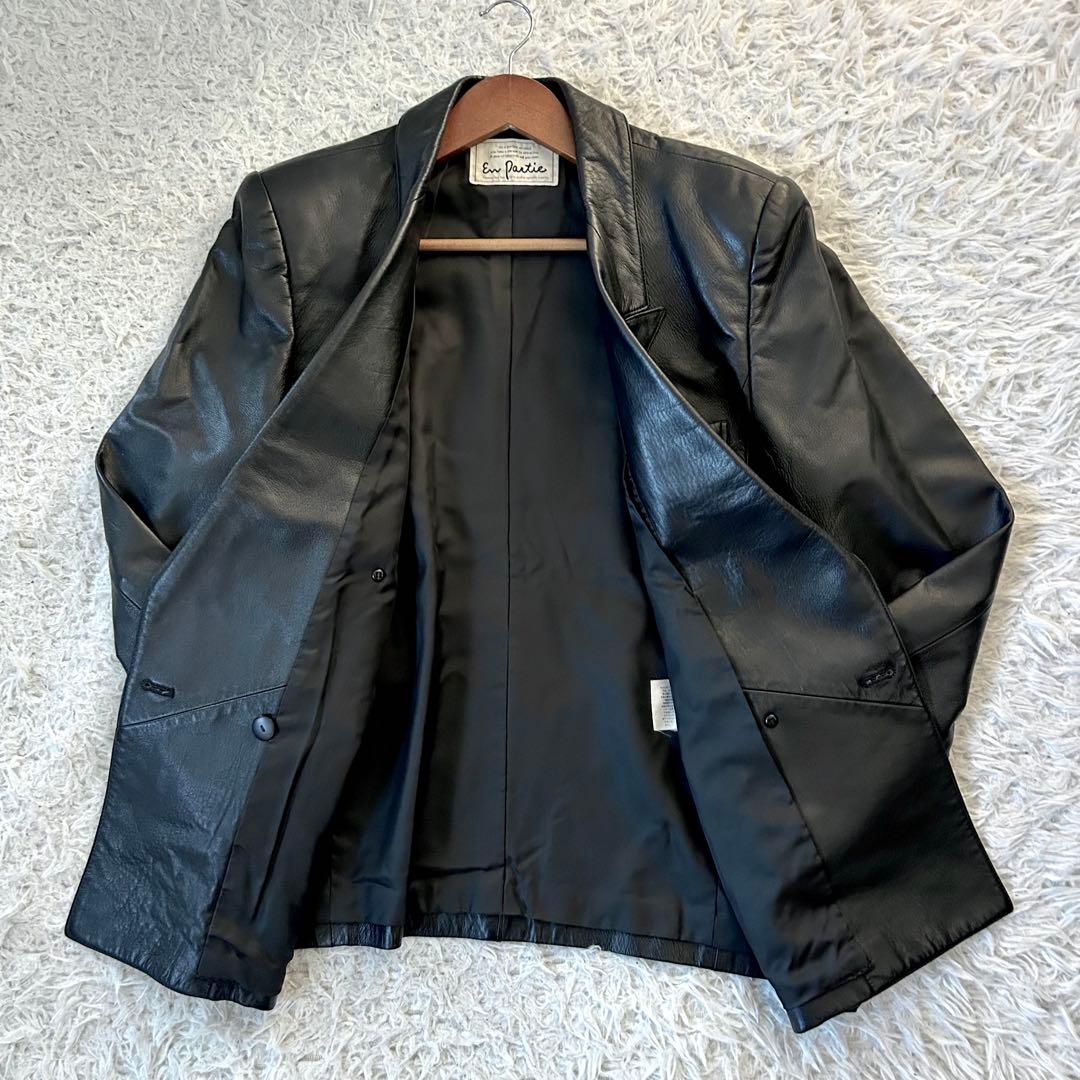 En Partie ラムレザー ダブルブレスト レザージャケット 黒 日本製