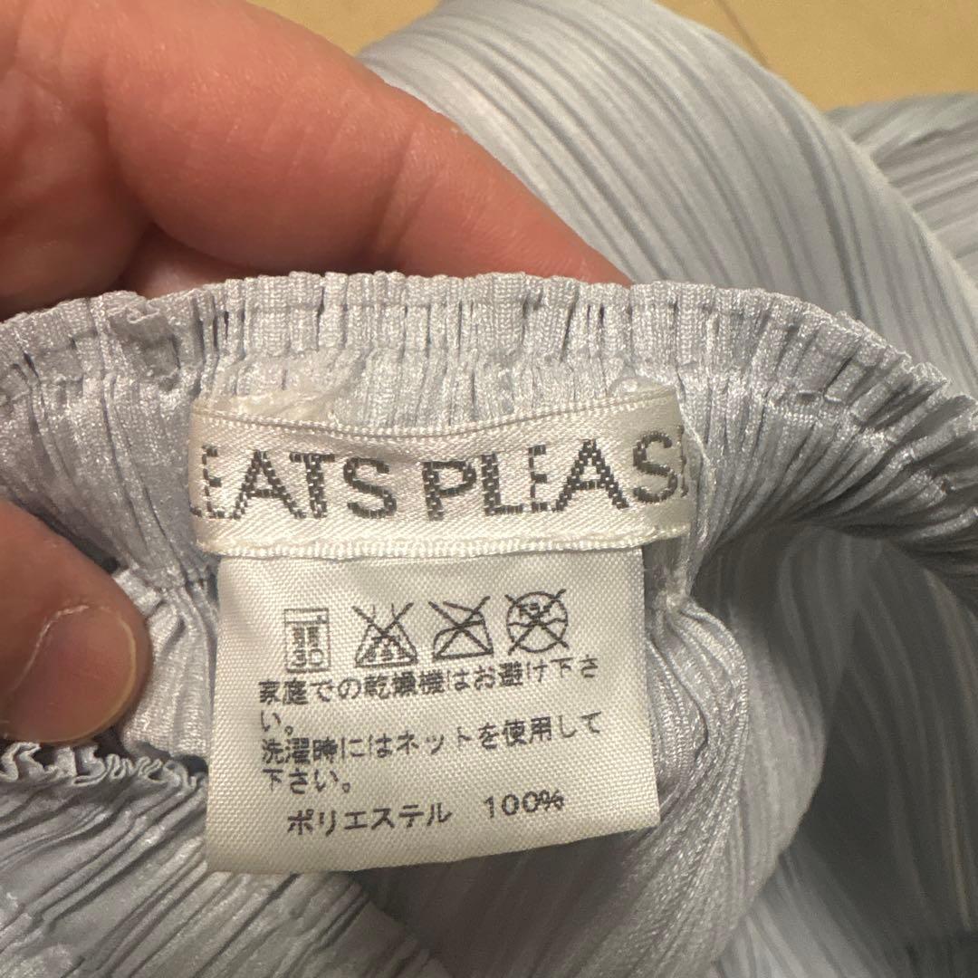 【PLEATS PLEASE】イッセイミヤケ　プリーツスカート　ライトグレー　M