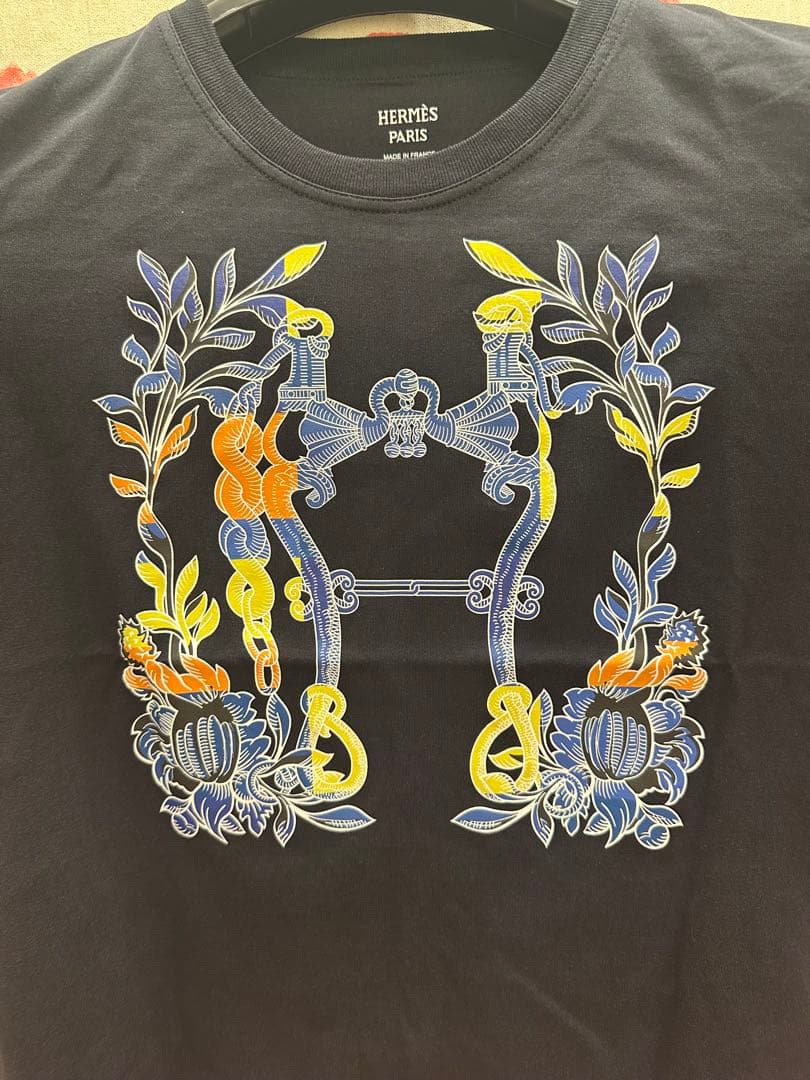 HERMÈS ネイビー Tシャツ　HERMES エルメス　美品