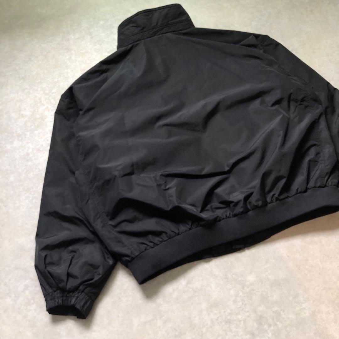 90s XXLコロンビア 裏フリース ウォームアップジャケット黒ナイロンテック系