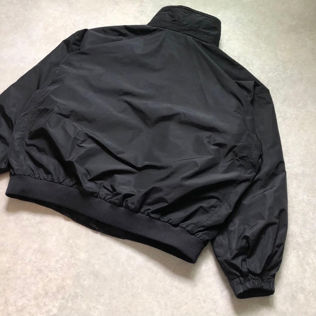 90s XXLコロンビア 裏フリース ウォームアップジャケット黒ナイロンテック系