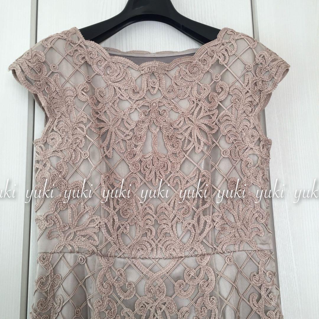 ANAYI ツートンチュール刺繍ワンピース 38