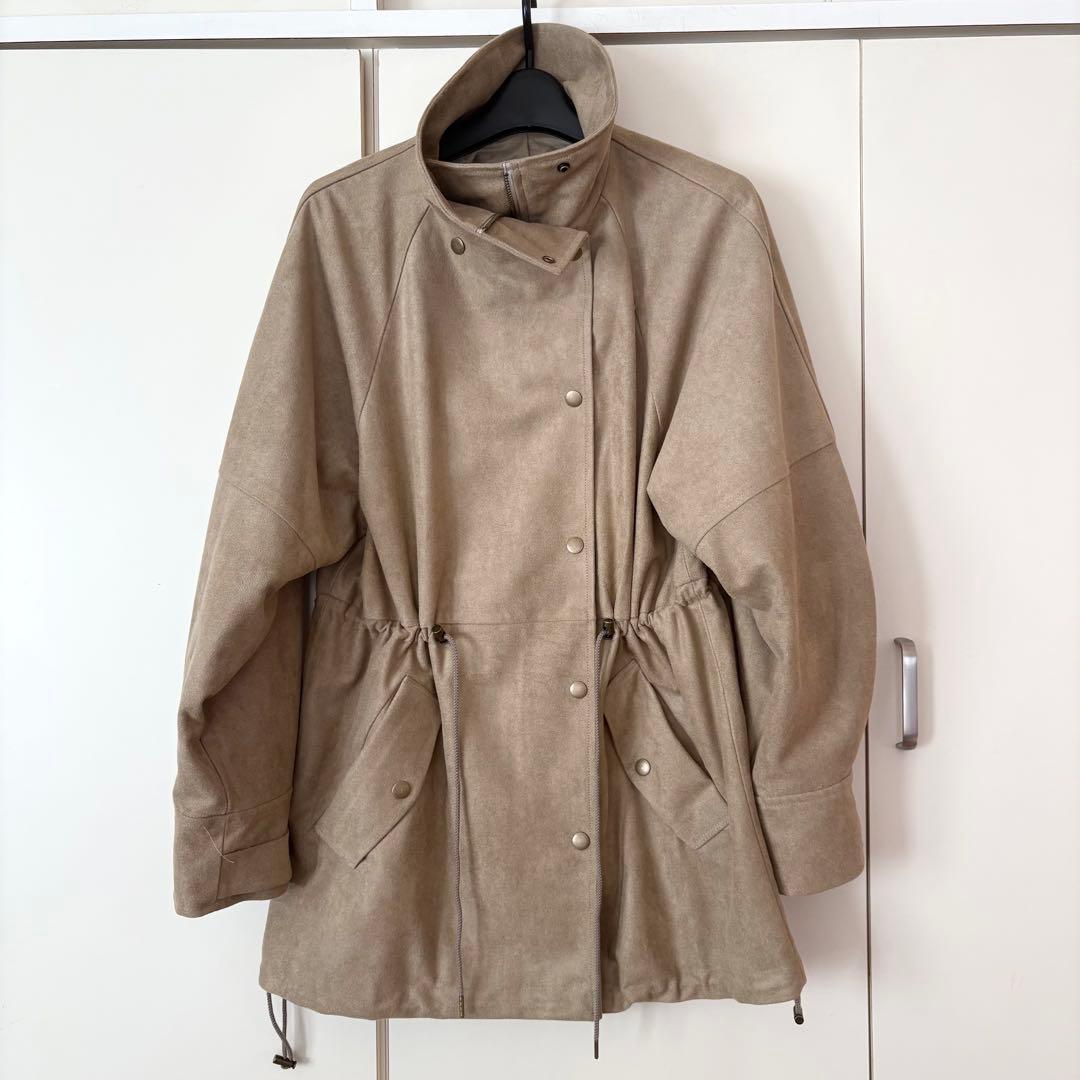 新品 Sheller Suede-Like Drawstring Jacket
