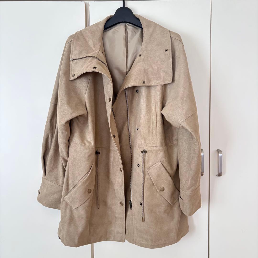 新品 Sheller Suede-Like Drawstring Jacket