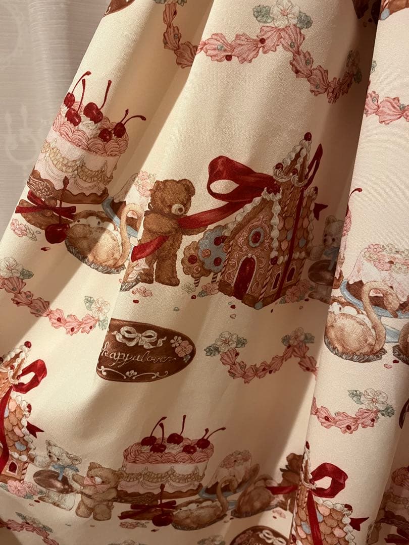 axes femme Kawaii ♡お菓子の家柄ロリータワンピース