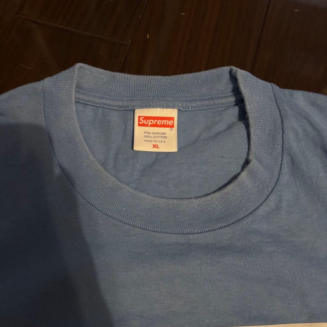 Supreme プリント Tシャツ XL ライトブルー