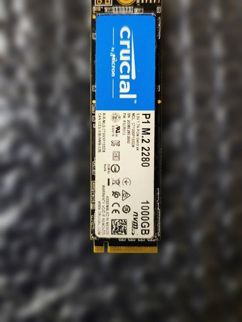 Crucial SSD 1TB M.2 NVMe 動作確認済み P1シリーズ