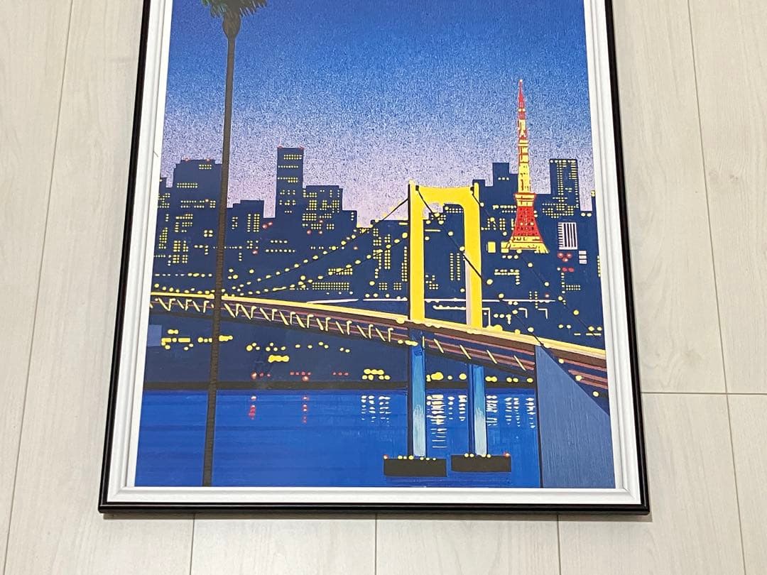 【額縁付き】 永井博（Hiroshi Nagai） A2ポスター 夜