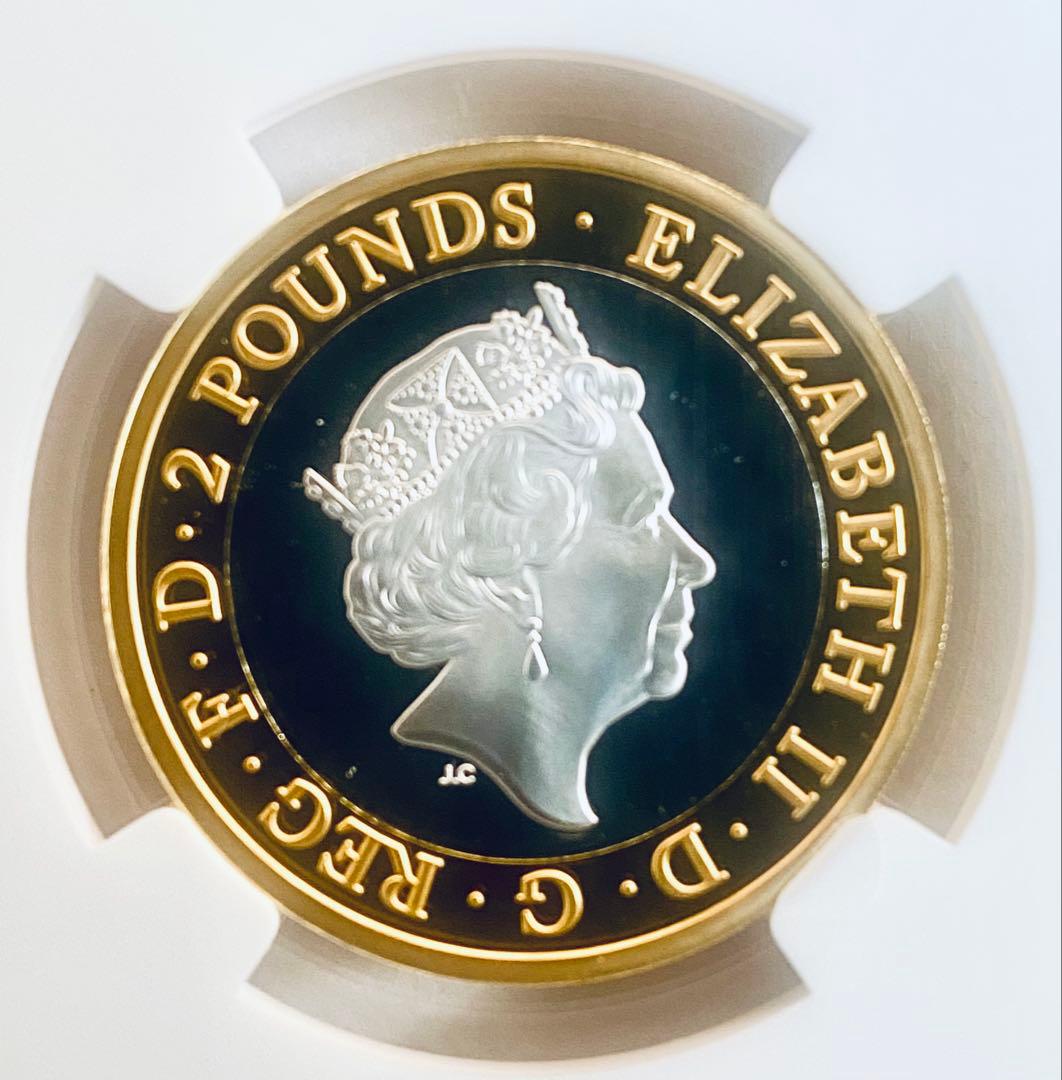 2020年 イギリス メイフラワー号出航400周年記念 2色金メッキプルーフ銀貨