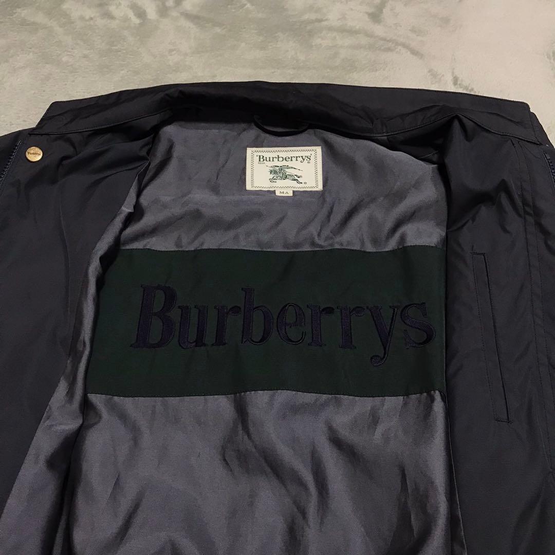 90s バーバリーズ　ビンテージポリエステルジャケット　刺繍ロゴ　三陽商会タグ
