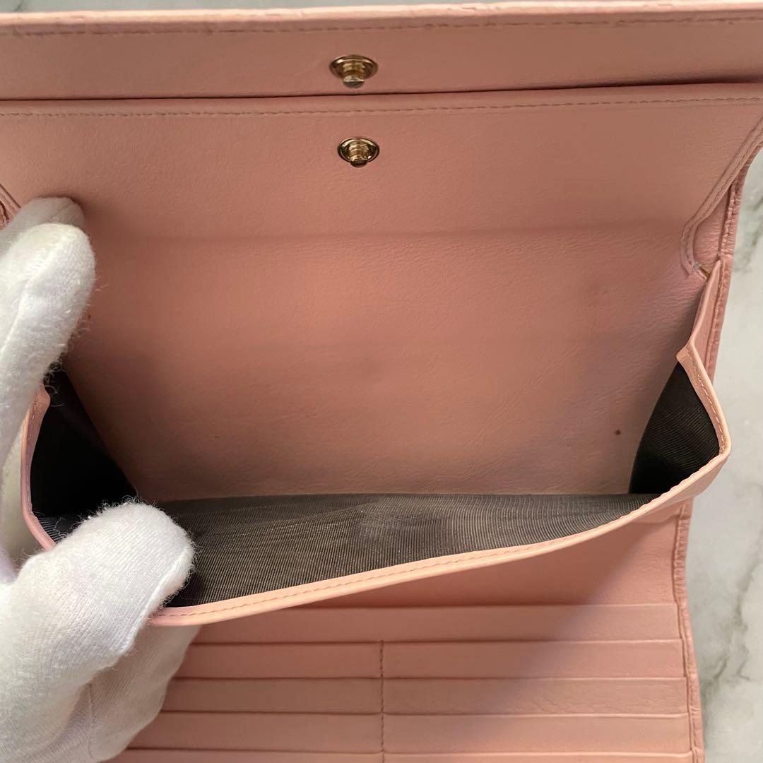 GUCCI グッチ　シマレザー 長財布 三つ折り財布　0215-①