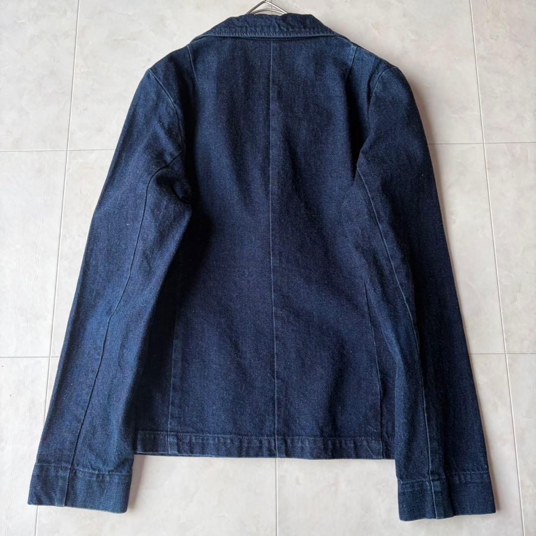パドカレ デニム テーラードジャケット インディゴ M コットン 大人カジュアル