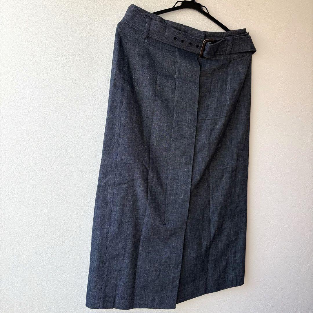 ⑤中古美品 S MaxMara Cecile デニム フレアミディスカート 40