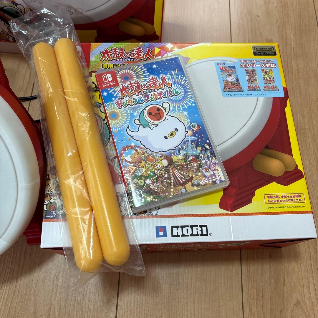 Switch 太鼓の達人ドンダフルフェスティバル　太鼓とバチ2セット 美品