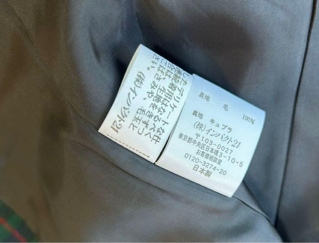 美品　ラルフローレン タータンチェック ロゴ銀ダイヤボタン　ジャケット　11号
